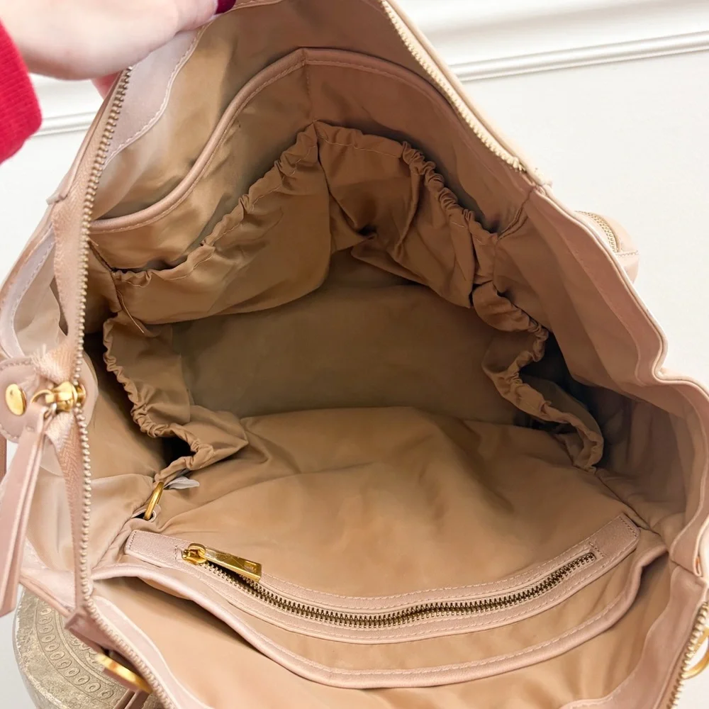 Fawn Design Large Tote in Blush Pink with Gold Hardware